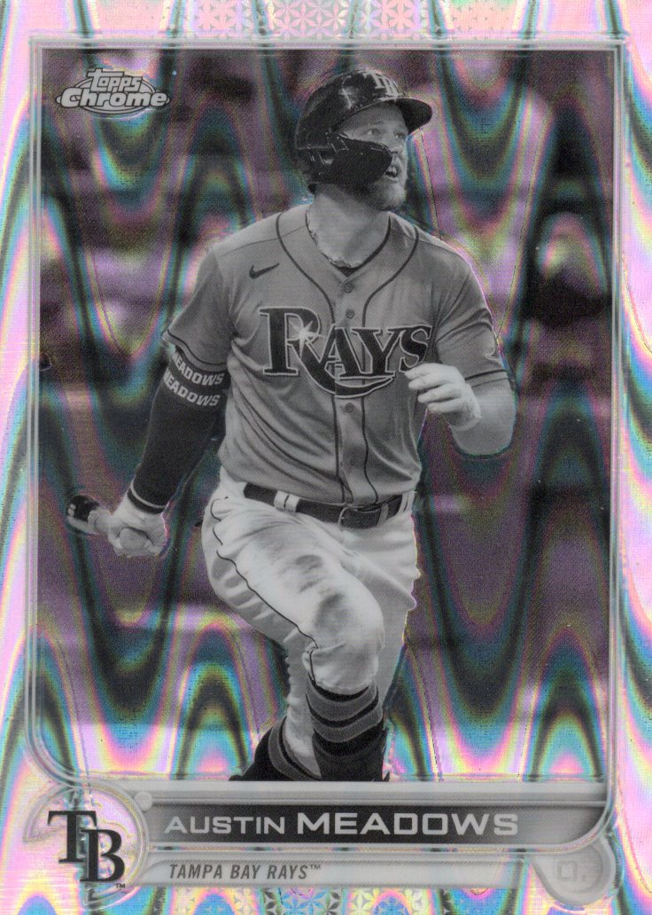 2022 Topps Chrome Sonic Austin Meadows #10 Black & White RayWave Refractor front scan