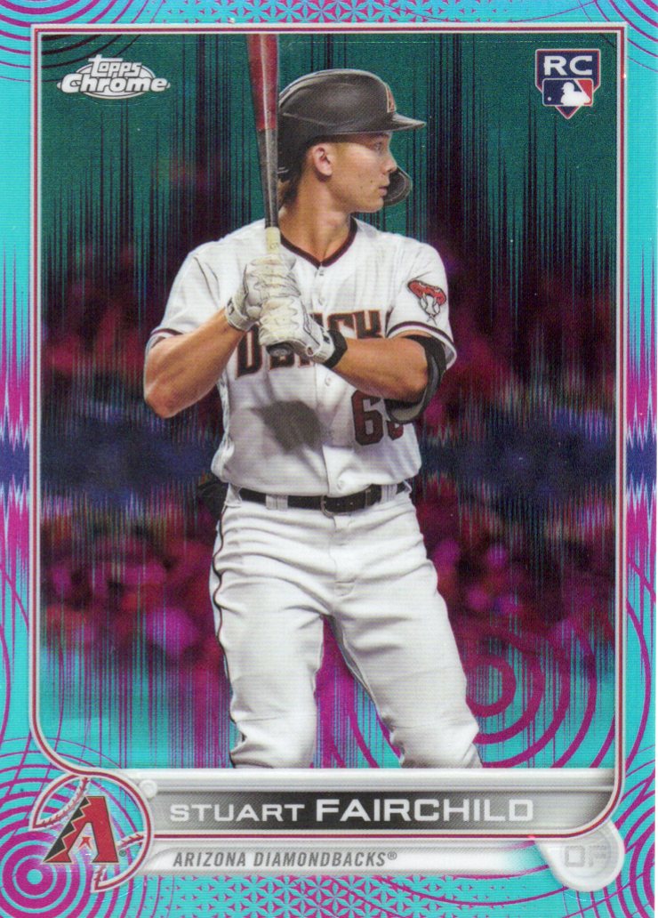 2022 Topps Chrome Sonic Stuart Fairchild Rookie #156 Aqua/Pink Sonic Pulse Refractor /199 front scan