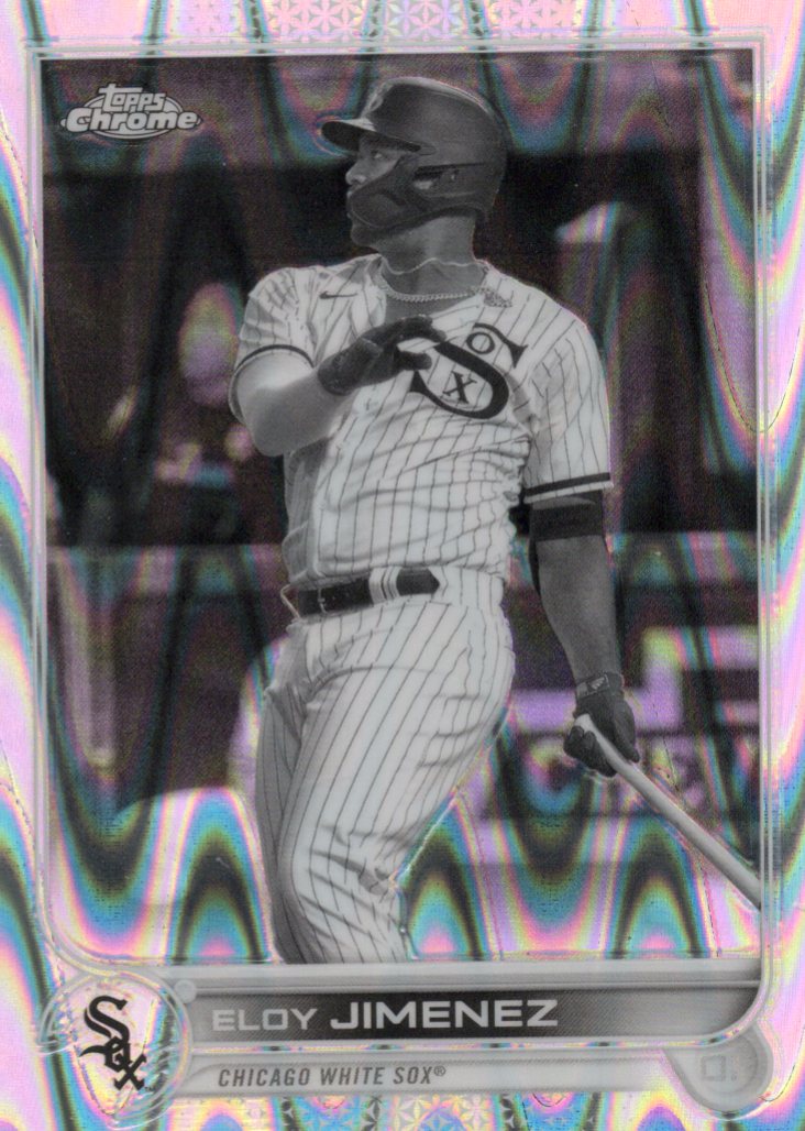 2022 Topps Chrome Sonic Eloy Jimenez #16 Black & White RayWave Refractor front scan