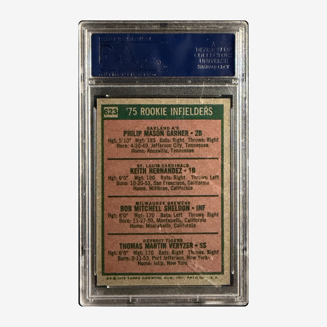 Back of 1975 Topps Keith Hernandez Rookie 
