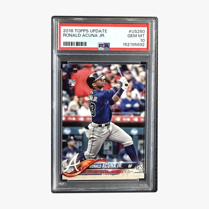 Front of 2018 Topps Update Ronald Acuña Jr. Rookie 