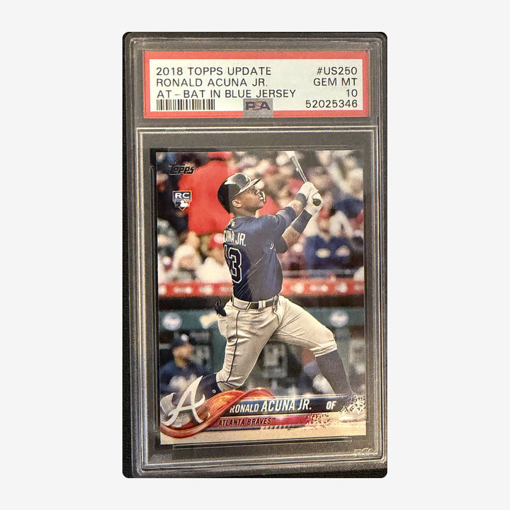 Front of 2018 Topps Update Ronald Acuña Jr. Rookie 