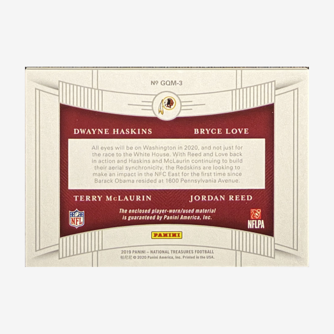 2019 Panini National Treasures Washington NFL Gear Quad Materials Prime 