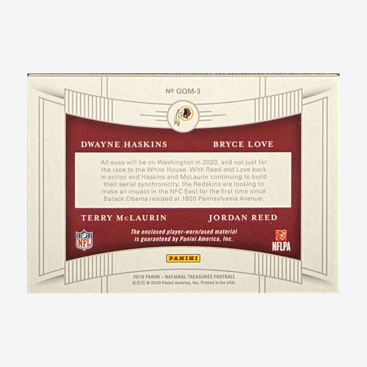 2019 Panini National Treasures Washington NFL Gear Quad Materials Prime 