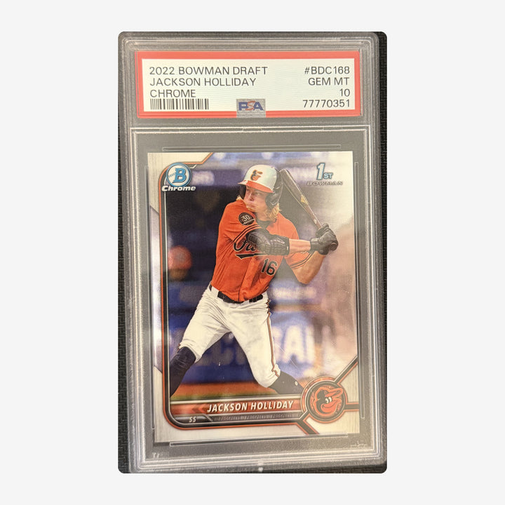 Front of 2022 Bowman Draft Chrome Jackson Holliday 1st Bowman 