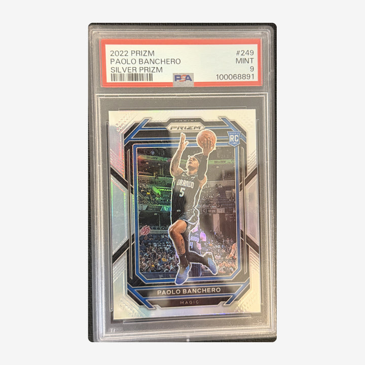 Front of 2022-23 Panini Prizm Paolo Banchero Silver Prizm Rookie 