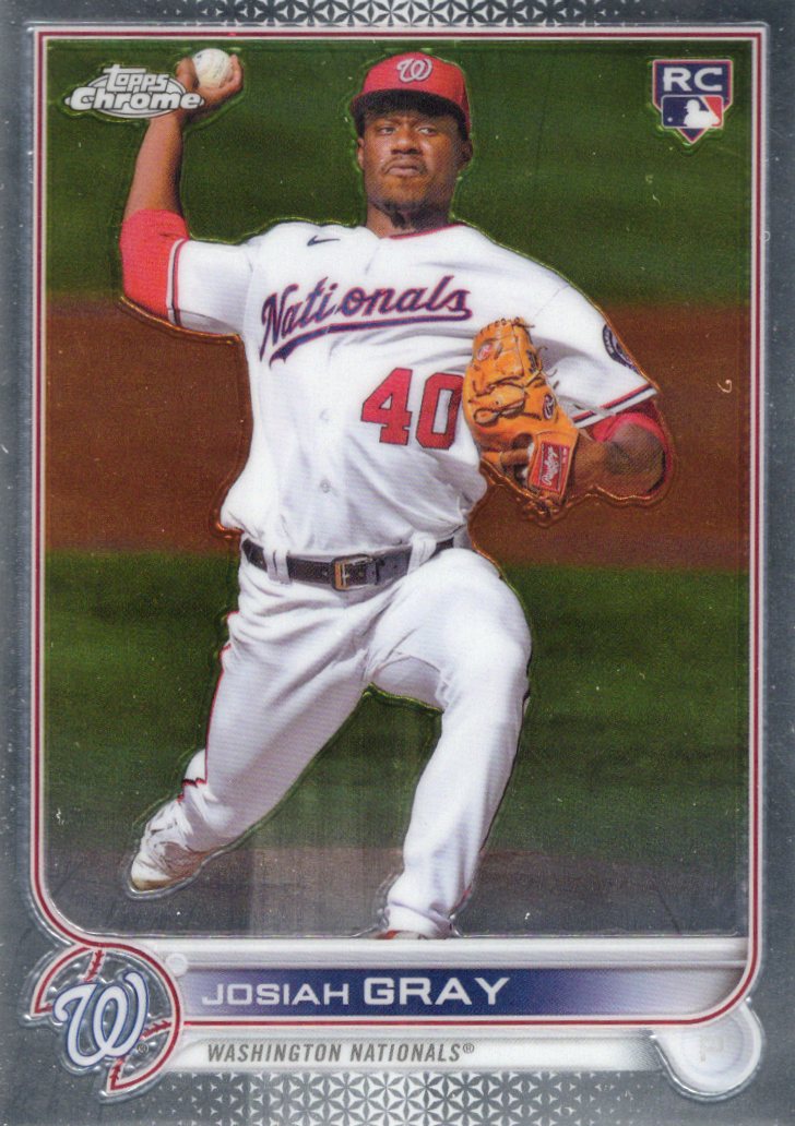 2022 Topps Chrome Sonic Josiah Gray Rookie #160 Base front scan