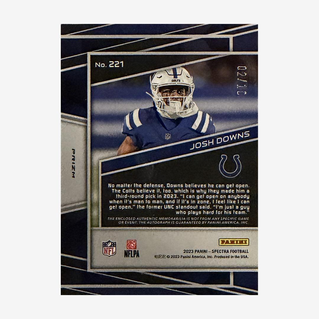 2023 Panini Spectra Josh Downs Rookie Patch Autographs 