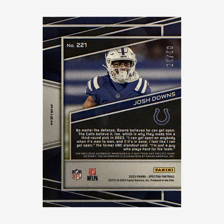 2023 Panini Spectra Josh Downs Rookie Patch Autographs 
