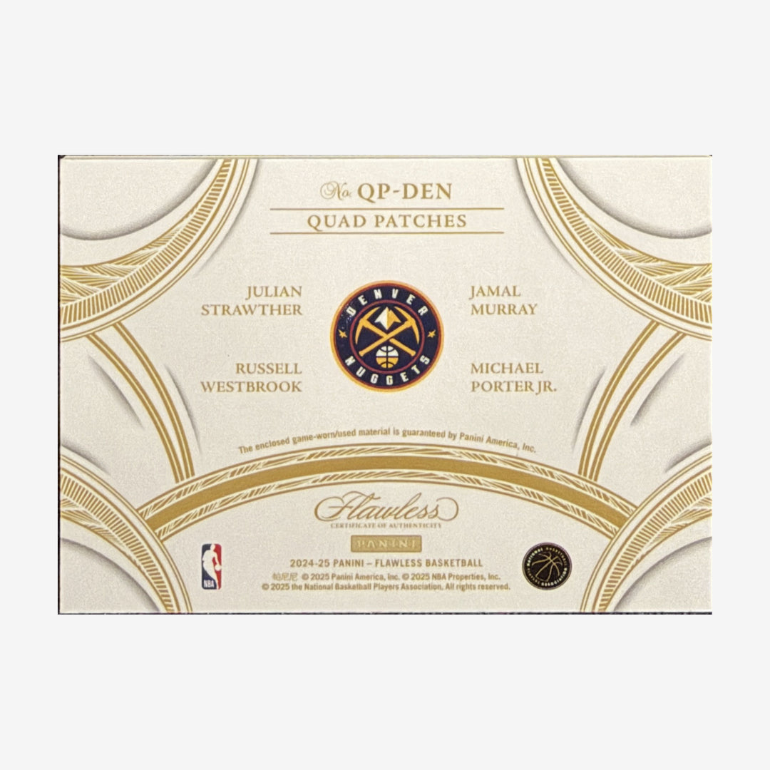 2024-25 Panini Flawless Denver Nuggets Quad Patches 
