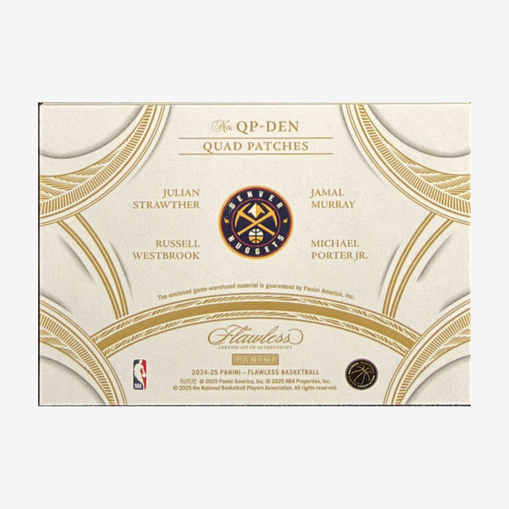 2024-25 Panini Flawless Denver Nuggets Quad Patches 
