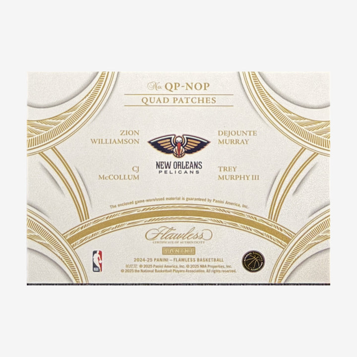 2024-25 Panini Flawless New Orleans Pelicans Quad Patches 