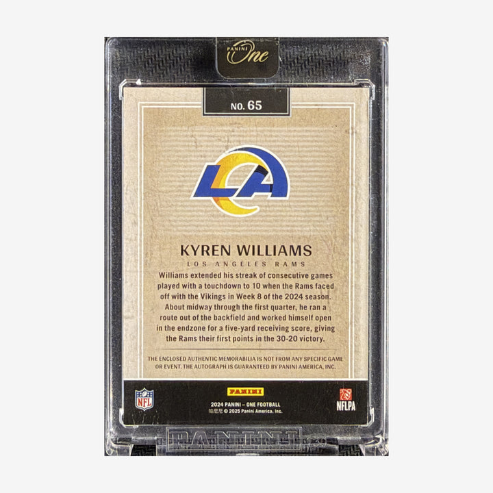 2024 Panini One Kyren Williams Quad Patch Autograph 