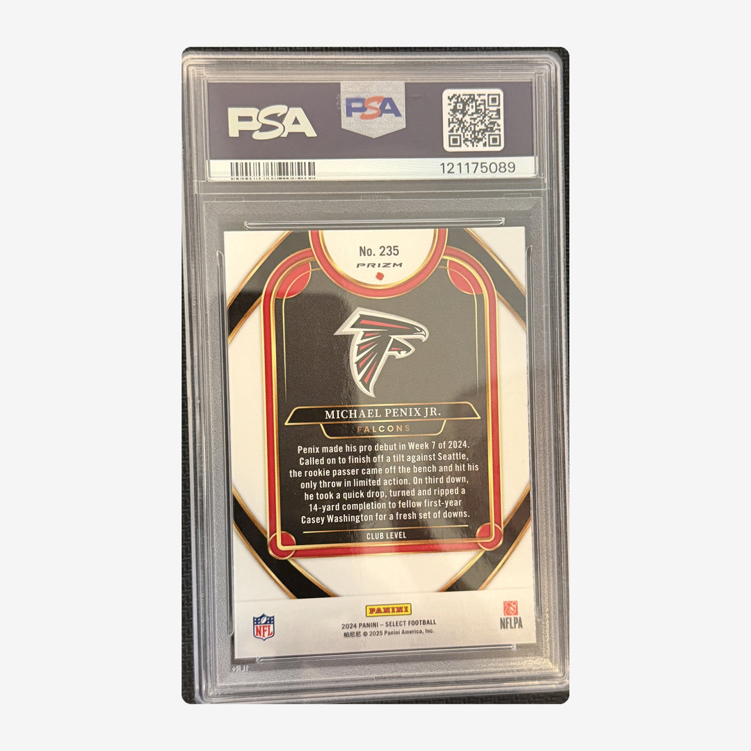Back of 2024 Select Silver Prizm Michael Penix Jr. Rookie 
