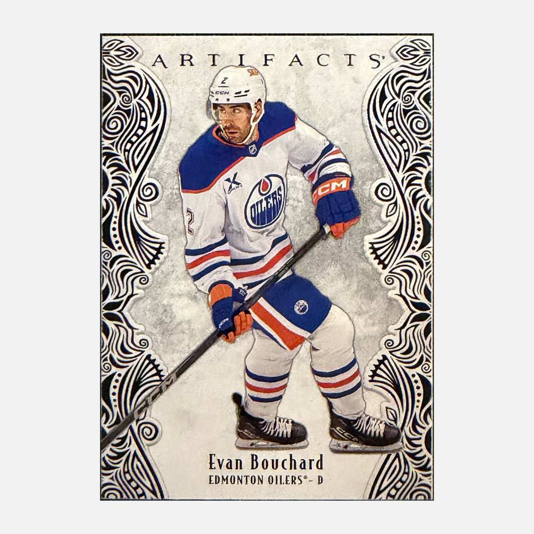 Front of 2025-26 Artifacts Evan Bouchard #55 - Edmonton Oilers