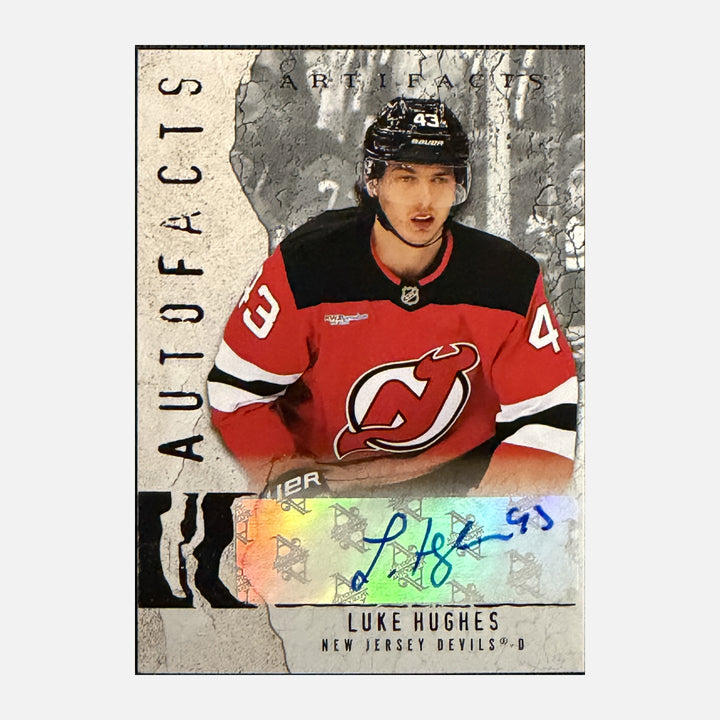 Front of 2025-26 Artifacts Luke Hughes 