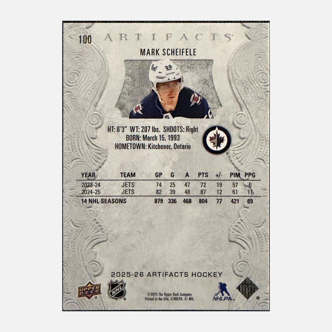 Back of 2025-26 Artifacts Mark Scheifele 