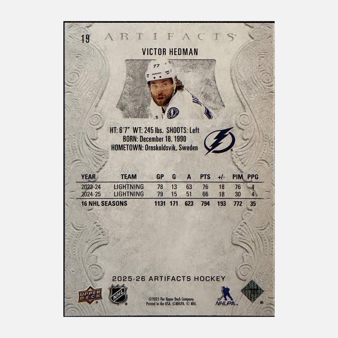 Back of 2025-26 Artifacts Victor Hedman 