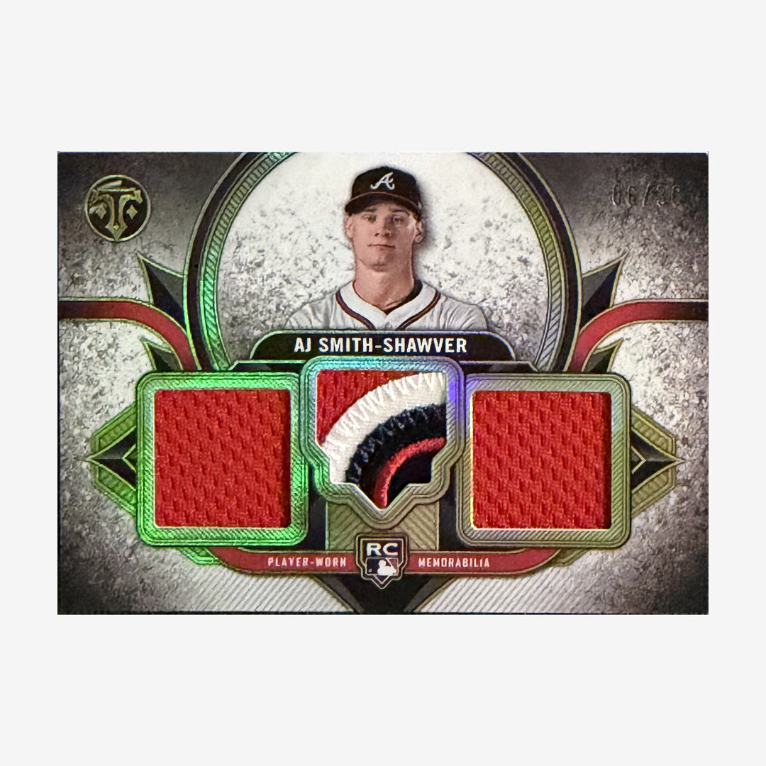 2024 Topps Triple Threads AJ Smith-Shawver Rookie Team Relics /36 — front of card