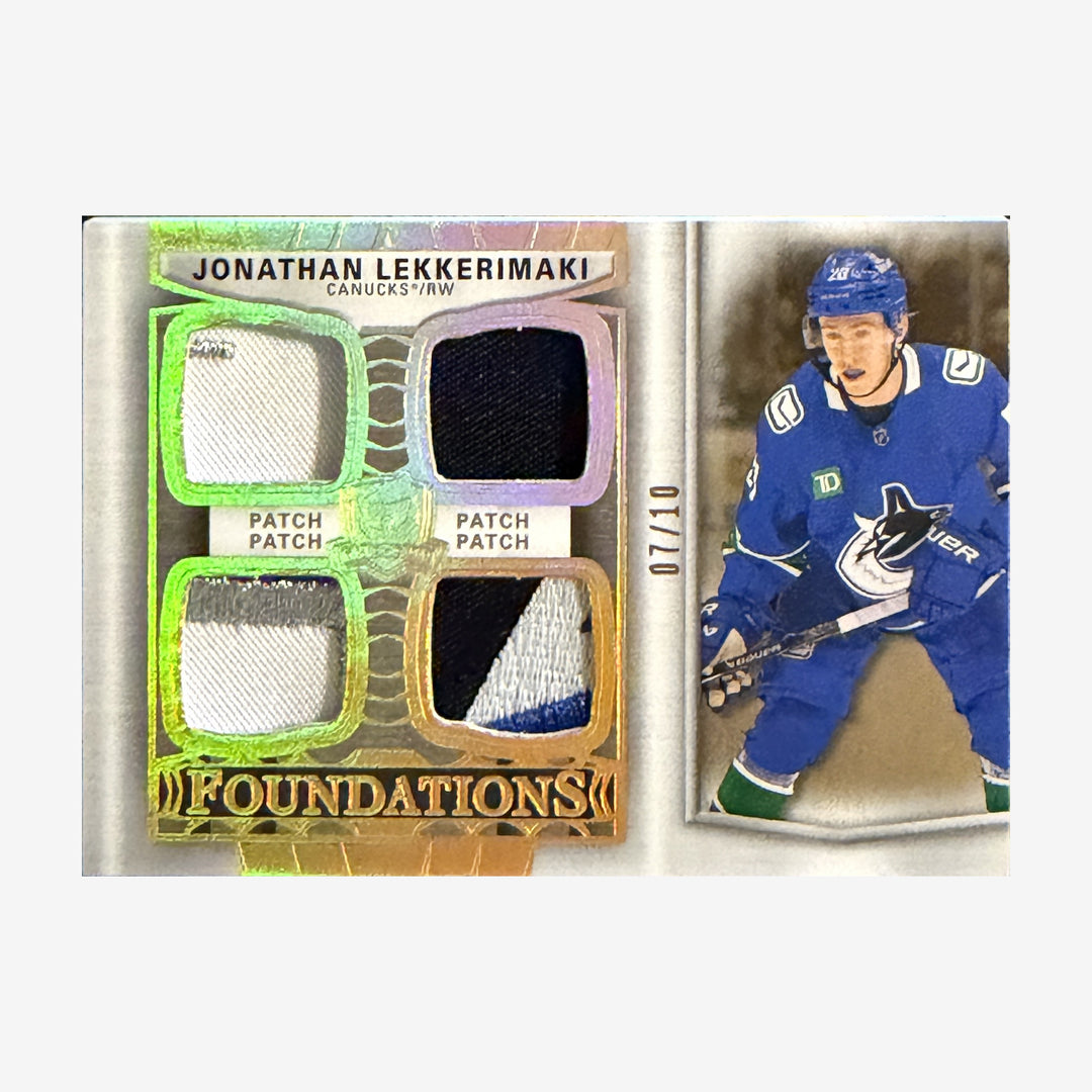 2024-25 Upper Deck The Cup Jonathan Lekkerimaki Foundations Quad Patch /10 — front of card