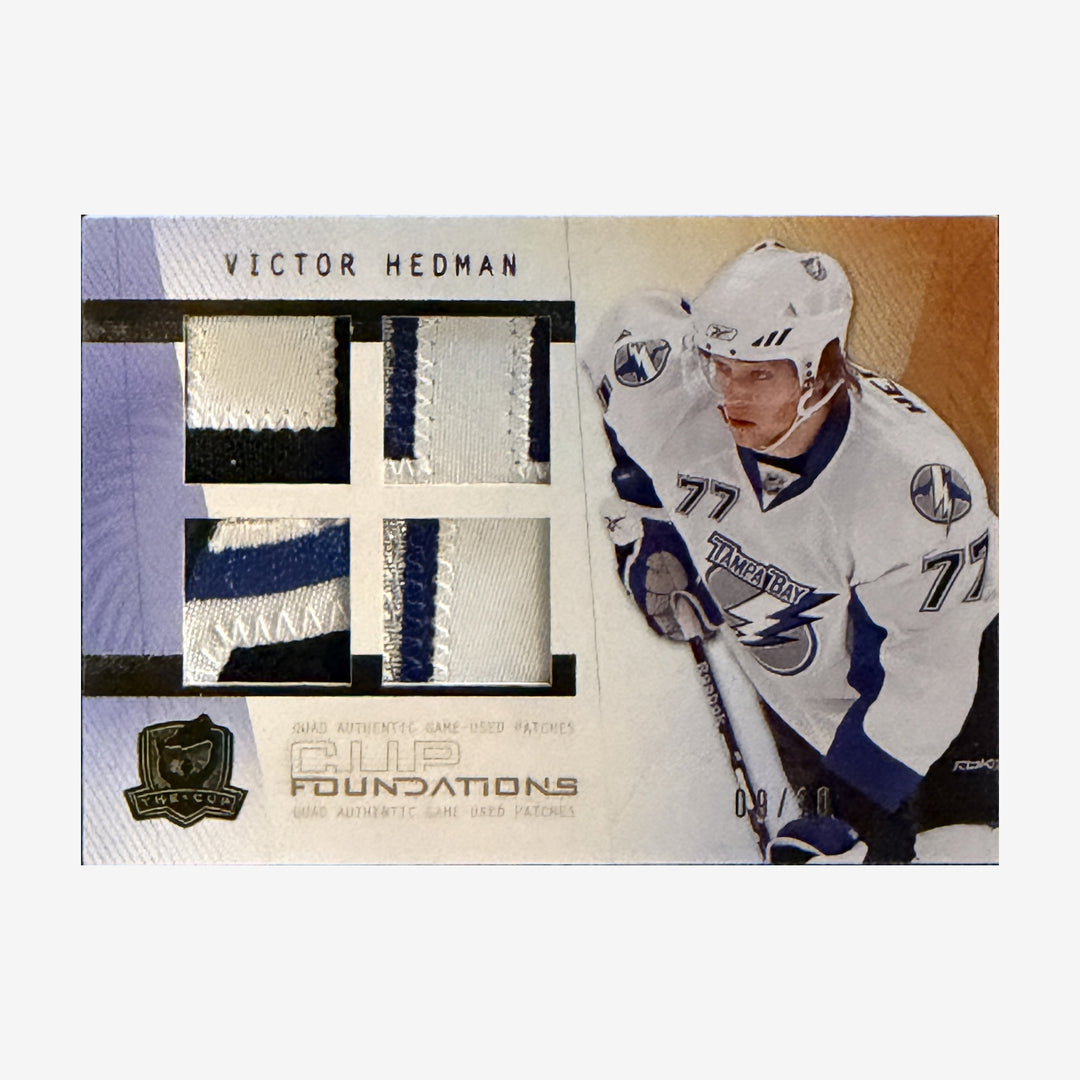 2009-10 Upper Deck The Cup Victor Hedman Foundations Quad Patch /10 — front of card