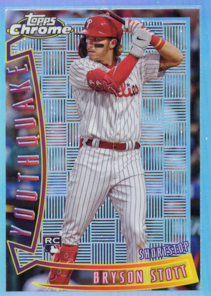2022 Topps Chrome Sonic Bryson Stott Rookie #YQ-17 1996 Youthquake Insert front scan